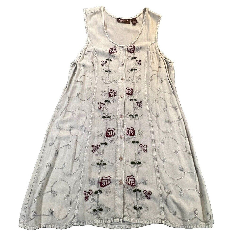 Speed Control New York XL A-Line Tunic Floral Embroidery Sleeveless Tank Boho